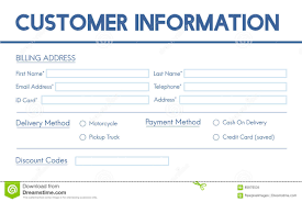 Invoice Billing Information Form Graphic Concept Stock