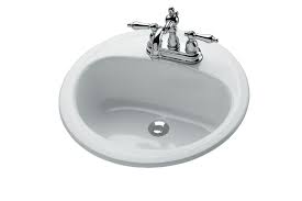 round bathroom sink with overflow drain