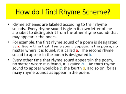 rhyme scheme powerpoint presentation