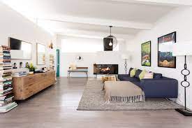 75 light wood floor living room ideas