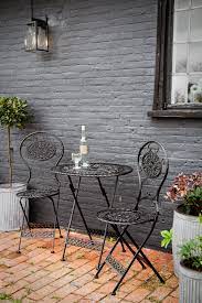 black metal garden table chairs set