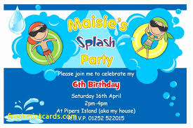 Swimming Birthday Party Invitations Card Design Ideas
