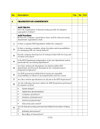 Audit Checklist For Information Systems