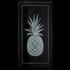 hand crafted pineapple etched glass