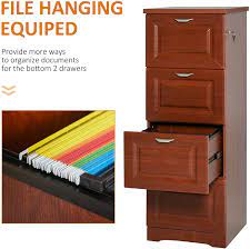 A filing cabinet (or sometimes file cabinet in american english) is a piece of office furniture for storing paper documents in file folders. Tall Wooden 4 Drawer Vertical File Cabinet With Enclosed Storage And Key File Hangers And Lock Dark Coffee Office Products Cabinets Racks Shelves Fcteutonia05 De