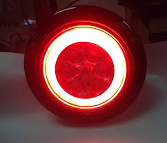 2 Red Led 4 Round Truck Trailer Brake Stop Turn Tail Lights With Red Lens Truck Parts World