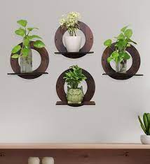 Mdf Wood Set Of 4 Floating Wall
