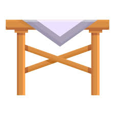 Picnic Table Icon Cartoon Vector Wood