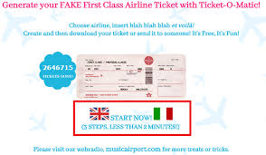 Ticket O Matic Is The Best Fake Flight Ticket Generator