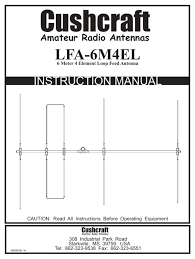 cushcraft lfa 6m4el instruction manual