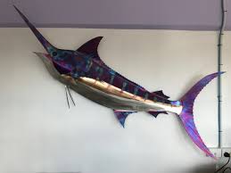 stainless steel marlin sculpted