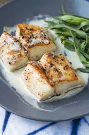 pan seared cod with tarragon cream