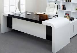 Clear black high gloss and clear glass office desk high class design and solid construction high class design and solid construction are what characterized this uniquely styled office desk. High Gloss White And Black Acrylic Solid Surface Director Desk