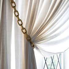 how to make gold chain curtain tiebacks
