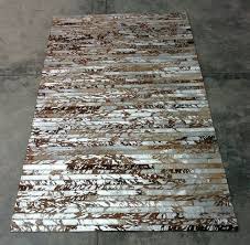 rectangular stripped leather carpet