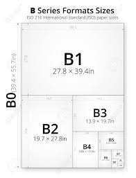 Size Of Series B Paper Sheets Comparison Chart From B0 To B10