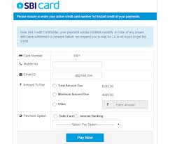 sbi credit card login sbi card