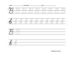 free printable cursive letter b worksheet
