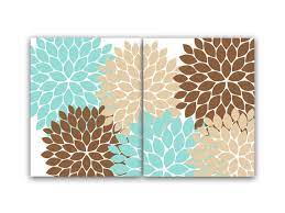 home decor wall art teal and brown