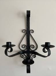 Rustic Wrought Iron Wall Sconce Candle