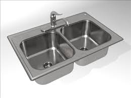 kh004a00 kitchen sink double bowl 3d