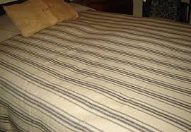 grain sack stripe queen bed cover