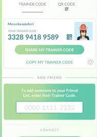 Trainer code- become friends Pokémon go