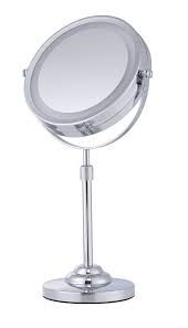 standing illuminated mirror chrome case