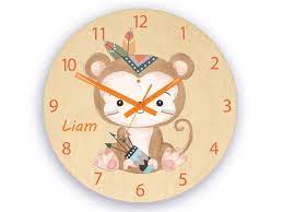 Children Wall Clock Indian Monkey With