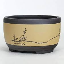 Ótimo custo benefício, super leve e em diversas cores para decorar o seu bonsai. Vaso De Flores Bonsai De Ceramica Redondo Grande Medio E Pequeno Vaso De Bonsai Vaso De