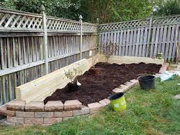 Raised Garden Bed Against Fence