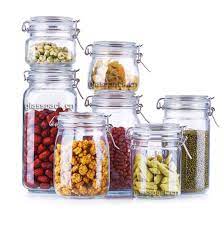 airtight glass containers with flip top