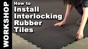 install interlocking rubber floor tiles