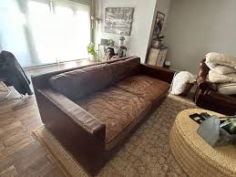 restoration hardware leather couch for