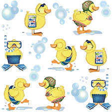 little yellow ducks wall stickers kids