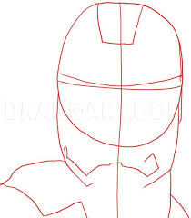how to draw iron man mask step by step