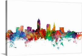 Cleveland Ohio Skyline Wall Art Canvas