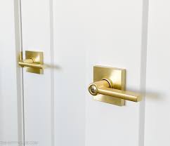 our gold schlage door hardware in satin