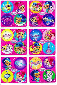 Shimmer And Shine Stickers Dots X 24 Dots Favours Birthday