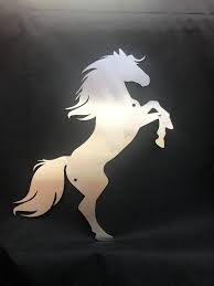 Horse Wall Art Brushed Stainless Steel