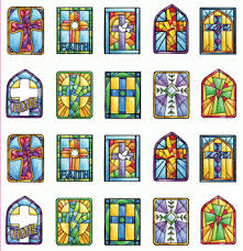 cross stained glass window stickers