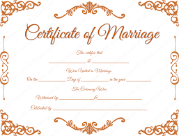 Traditional Corner Marriage Certificate Template Dotxes