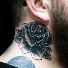 Many men choose their necks for their most meaningful tattoos. Side Of The Neck Black Male Tattoos Rose Black Tattoos Rose Tattoos Neck Tattoo Black Rose Tattoos