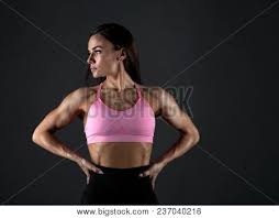 Attractive Fitness Woman Trained Female Body Lifestyle Portrait