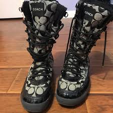 coach rain snow boots size 8 1 2 good