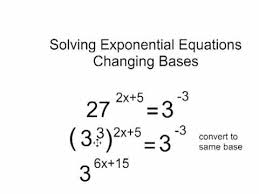 Solving Exponential Equations By