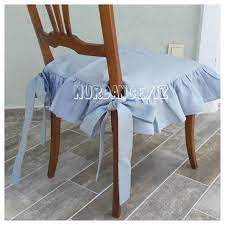 Ruffled Chair Covers With Ties Seat Arm