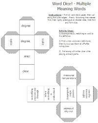 Multiple Meaning Words Activities Worksheets Word Lists