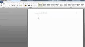 Adding Running Head And Page Numbers In Apa Format In Word 2010