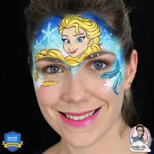 stunning elsa face paint tutorial step